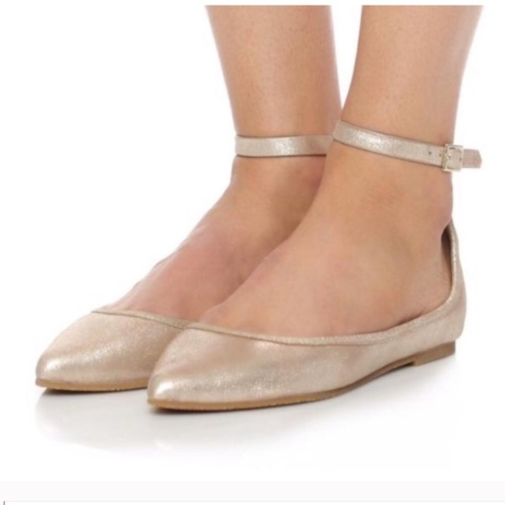 Joie | Temple Gold Ankle Strap Flats